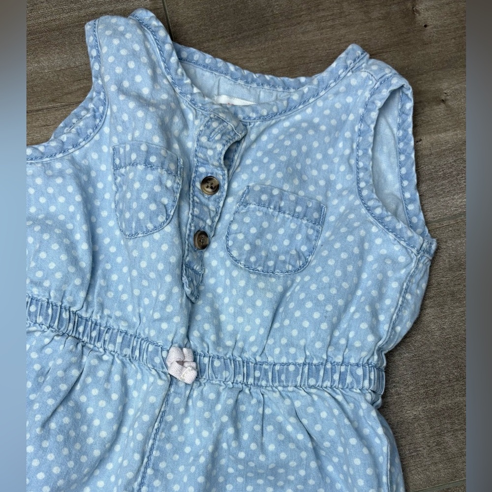 Joe Fresh Baby Blue Polka Dot Jumpsuit - Picture 6 of 6